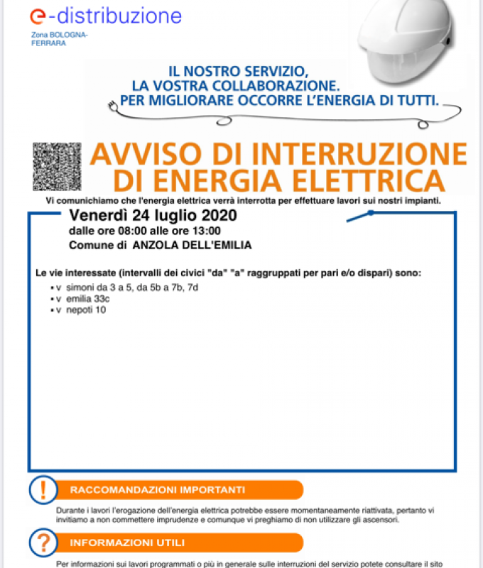 sospensione energia elettrica